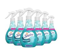 SOUPLINE - Spray Brume Anti-Plis - Défroissant Sans Repassage - Rafraîchit les Vêtements - Parfum Fleurs Blanches - Spray 6x300ml