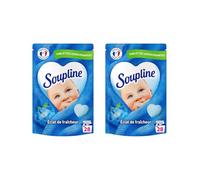 SOUPLINE Tablettes Adoucissantes Coeur Grand Air, Parfume le Linge de Maison, Douceur et Parfum Irrésistibles, Soupline Adoucissant Linge, Assouplissant Coeur 2x28 Tablettes = 56 Lavages