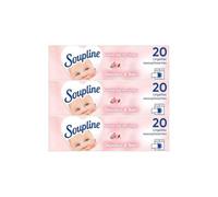 SOUPLINE Voile Sèche-Linge Adoucissant Douceur & Soin, Parfume le Linge de Maison, Complément Idéal à Votre Lessive et à Votre Adoucissant Linge, Pour Tous Sèche-Linges, Parfum Durable, 60 Lingettes