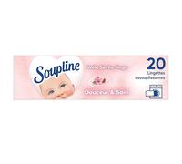 SOUPLINE Voiles Sèche-Linge Adoucissants Douceur & Soin, Parfume le Linge de Maison, Complément Idéal à Votre Lessive et à Votre Adoucissant Linge, Pour Tous Sèche-Linges, Parfum Durable, 20 Lingettes