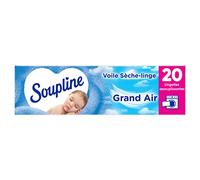 SOUPLINE - Voiles Sèche-Linge Adoucissants Grand Air - Parfument agréablement le Linge - Lingettes à Disposer dans le Sèche-Linge - 20 lingettes