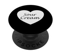 Sour Cream Heart Apparel - Design Unique pour Amoureux de la crème PopSockets PopGrip Adhésif