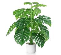 Sour Lemon Grand palmier tropical artificiel Monstera - 71,1 cm - En pot - Pour intérieur et extérieur - Décoration de maison, bureau, jardin