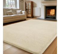 Sour Lemon Grand tapis à poils longs gris pour salon, chambre à coucher, chambre d'enfant, lavable, antidérapant, moelleux, crème, 140 x 200 cm