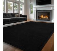Sour Lemon Grand tapis à poils longs pour salon et chambre à coucher, tapis pelucheux lavable, antidérapant, 140 x 200 cm, gris