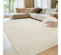 Sour Lemon Grand tapis doux et lisse en fausse fourrure de lapin pour salon, chambre à coucher, chambre d'enfant - Beige - 200 x 300 cm