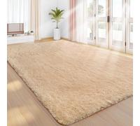 Sour Lemon Tapis à poils longs doux et moelleux pour chambre à coucher, salon, lavable, antidérapant, extra large, tapis pelucheux et moderne, pour chambre à coucher, salon, 240 x 340 cm, beige