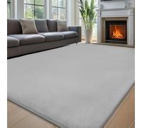 Sour Lemon Tapis de salon - Tapis gris pour chambre à coucher en fausse fourrure de lapin, grand tapis antidérapant à poils courts pour salon, chambre à coucher, chambre d'enfant