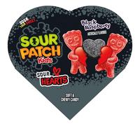 SOUR PATCH KIDS Sour Hearts Black Raspberry Soft & Chewy Candy Valentines Day Candy Boîte en forme de cœur 100 ml