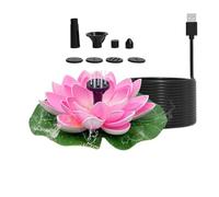 Source d'eau solaire - Pompe décorative légère en ABS - Design flottant avec buses interchangeables pour le circuit - Accessoire écologique pour étangs, piscines, bains d'oiseaux, pièce