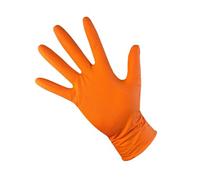 SOURCE HYGIENE ASAP T-Grip ORANGE Gants jetables en nitrile sans poudre, 8,5g DIAMANT texturé - Boîte de 50 (M)