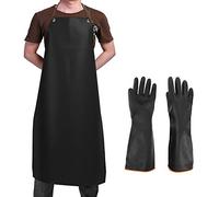 SourceTon Tablier imperméable en vinyle et gants en latex très résistants, résistent aux acides forts, aux alcalis et aux huiles essentielles