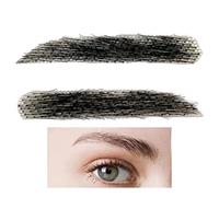 Sourcils Artificiels | 1 Paire D'extensions De Faux Sourcils En Dentelle Réutilisables | Vrais Cheveux Humains Noirs | Śourcils Respirants D'apparence Naturelle | Accessoire De Maquillage Des Fêtes |