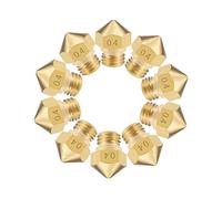 sourcing map 0.4mm 3D Buse Imprimante Tête M7 Remplacement Filetage pour MK10 1.75mm Impression Extrudeuse Laiton 10pcs