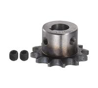 sourcing map 06B Rouleau Chaîne Pignon 12T Pas 3/8" 12mm Alésage A3 Carbone Acier Moteur Embout Engranage