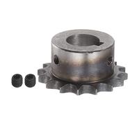 sourcing map 06B Rouleau Chaîne Pignon 16T Pas 3/8" 19mm Alésage A3 Carbone Acier Moteur Embout Engranage