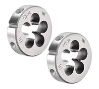 sourcing map 1/2"-20 UNF Filière Filetage Droite Main Rond Machine Alliage Acier 2Pcs