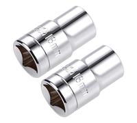sourcing map 1/2 Pouce Embout Universel Cannelé Prise Profond 12 Pointe Cr-V Acier 2 Pcs E13