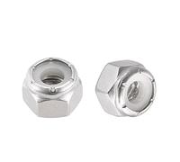 sourcing map 1/4-20 UNC Nylon Encart Hexagonal Serrure Clous 304 Inoxydable Acier Lisse Finition 25pcs