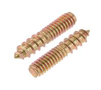 sourcing map 1/4-20 x 1-1/4" Vis Double Filetage Boulon Double Tête Goupille pour Bois Meubles 10Pcs