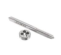 sourcing map 1/4"-28 UNC Tarauds et Matrices Ensemble HSS Main Droite | Machine Filetage Robinet avec Rond Filetage Matrice