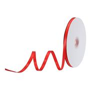 sourcing map 1/4" 50 Verges Double Face Solide Satin Ruban Polyester Tissu Rouleau pour Cadeau Fête Mariage Floral Décoration Red