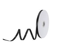 sourcing map 1/4" 50 Verges Double Face Solide Satin Ruban Polyester Tissu Rouleau pour Cadeau Fête Mariage Floral Décoration Noir