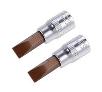 sourcing map 1/4" Empreinte x FD7 Douille 7mm Fendu Pointe S2 Acier CR-V 1.5" Longueur pour Usage Manuel Seulement 2Pcs