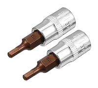 sourcing map 1/4" Empreinte x H3 3mm Douille Hexagonal Pointe S2 Acier CR-V 1.5" Longueur pour Usage Manuel Seulement 2Pcs