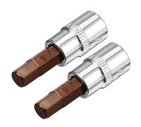 sourcing map 1/4" Empreinte x H6 6mm Douille Hexagonal Pointe S2 Acier CR-V 1.5" Longueur pour Usage Manuel Seulement 2Pcs