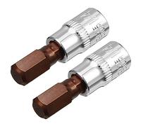 sourcing map 1/4" Empreinte x H8 (8mm Hexagonal Pointe Prise S2 Acier Pointes CR-V Prises 1.5" Longueur (pour Usage Manuel Seulement) 2Pcs