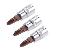 sourcing map 1/4" Empreinte x PH2 Douille Cruciforme Pointe S2 Acier CR-V 1.5" Longueur pour Usage Manuel Seulement 3Pcs