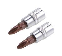 sourcing map 1/4" Empreinte x PH2 Douille Cruciforme Pointe S2 Acier CR-V 38mm Longueur pour Usage Manuel Seulement 2Pcs