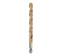sourcing map 1/4" Hex Tige Foret 7,2 mm Titane Ensemble M35 Haut Vitesse Acier Foret Hélicoïdal 107mm Long Entièrement Rectifié pour Bois, Inoxydable Acier, Métal, Plastique