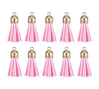 sourcing map 1.46" Cuir Gland Porte-clés Gland Charme Vrac avec Capuchons pour Porte-clés Bracelet Bijouterie Création Artisanat Accessoire 50Pcs, Rose