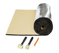 sourcing map 1.52㎡ 10mm Isolant Phonique Voiture Aluminium Isolation Thermique Capot Moteur Porte Coffre avec Outil Démontage Rouleau 10mmx152x100cm