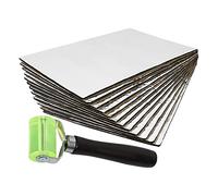 sourcing map 1.8㎡ 5mm Tapis d'isolant Phonique Voiture Porte Isolation Thermique Capot Moteur Coffre 12pcs 50x30cm avec Outil Rouleau