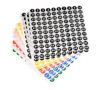 sourcing map 1 à 100 Numéro Autocollants Numéro Étiquette Auto-Adhésif marquer Autocollant 10mm/0.4" pour Classification, 5 Couleur, Paquet de 25