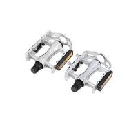 sourcing map- 1 Argenté Paire pédales Alliage Alumnium Noir pour Vélo,11x6.5x2.4cm