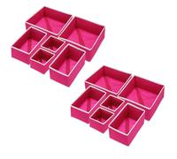 sourcing map 1 boîte de rangement pliable en tissu, 12 emplacements pour chaussettes, sous-vêtements, tiroirs, paniers pour vêtements, chaussettes, écharpes, cravates, rose rouge