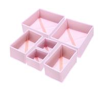 sourcing map 1 boîte de rangement pliable en tissu, 6 emplacements pour chaussettes, sous-vêtements, tiroirs, paniers pour vêtements, chaussettes, écharpes, cravates, rose