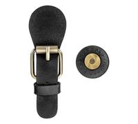 sourcing map 1 boucle à bouton-pression en cuir pour sacs à main et fourre-tout, fermeture en cuir à coudre pour sacs à main, fournitures de bricolage, noir