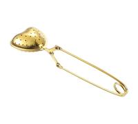 sourcing map 1 boule à thé en forme de cœur avec poignée, infuseur à thé en vrac, passoire à thé en acier inoxydable pour infuser du thé en vrac, doré