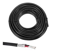 sourcing map 1 câble blindé UL2464 20 AWG 15,24 m 300 V 2 conducteurs en PVC électrique CNC avec blindage double couche pour appareils ménagers, câblage automobile
