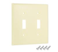 sourcing map 1 couvercle de plaque d'interrupteur, couvercle décoratif en ABS, panneau d'interrupteurs muraux électriques à peindre pour salle de bain, chambre à coucher, bureau, blanc (2 bascules)