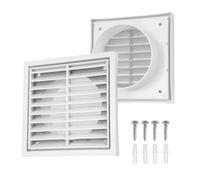 sourcing map 1 ensemble de couvercle d'aération avec grille d'aération (ouverture de 10,2 cm, 14 cm L x 14 cm l), grille d'aération murale carrée en plastique ABS pour climatisation centrale AC/salle