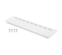 sourcing map 1 ensemble de grille d'aération de porte de 40,6 x 10,2 cm, grille d'aération en aluminium robuste à persiennes avec 4 vis de montage pour porte d'armoire, gris