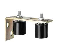 sourcing map 1 ensemble de rouleau de guidage pour portail coulissant, 4,3 cm de rouleaux en nylon, ensemble de support de portail avec support arrière en L, guide de roulement de portail universel à