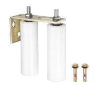 sourcing map 1 ensemble de rouleaux de guidage pour portail coulissant, support de poteau arrière en L de 150 mm, rouleaux de matériel coulissant réglable pour grilles coulissantes, porte roulante de