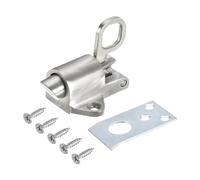 sourcing map 1 goupille de loquet à ressort automatique en acier inoxydable 201 avec vis, pointe ronde de la broche vers le haut, pour fenêtre de balcon (argent)